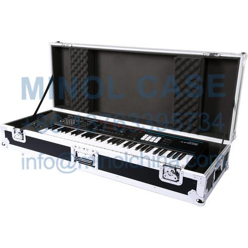 Aluminum Flight Case Black Series Heavy-Duty Road Case For 61-Note Keyboard