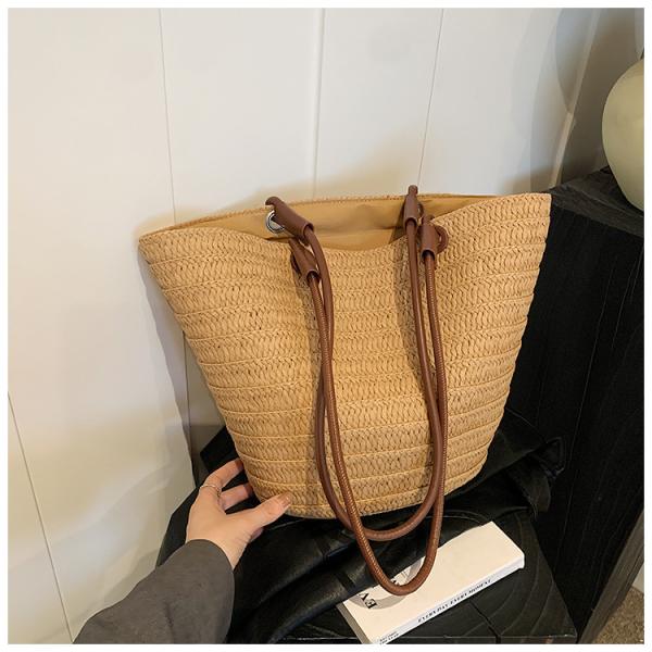 Crochet Straw Raffia Tote Bag Handmade Luxury Tote Handbag Beach Bag Handle Raffia Straw Bag Eco-Friendly New Design Crochet Tote Bag
