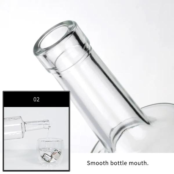 Sleek Appearance 750ml Custom Glass Bottle for Liquor Gin Brandy Rum Vodka and Spirit