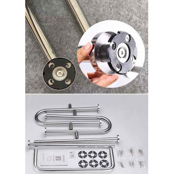 SUS304 Barrier Free Stainless Steel Bathroom Handrail For Disabled Elderly