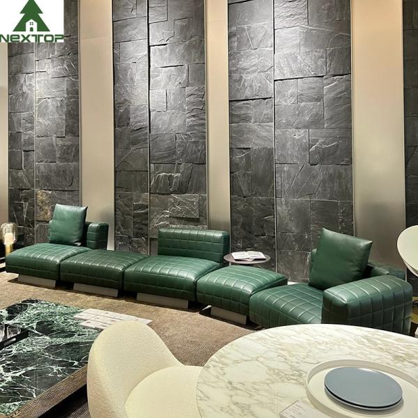 couro verde luxuoso Sofa Set modular do escritório domiciliário da mobília da entrada do hotel de 1800*1000mm