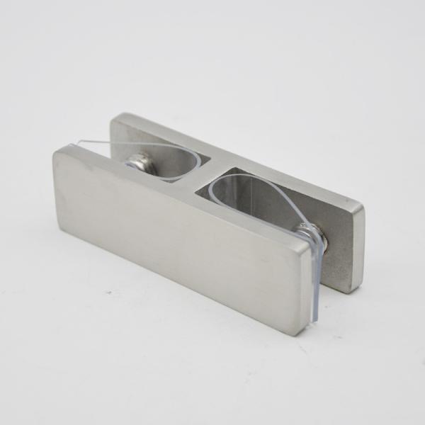 Stainless steel Glass connector 180 degree RS2313 plus, 80X25mm, thickness 5mm, SS304 satin, mirror, black