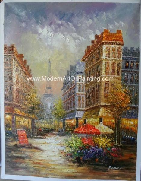 Faca de paleta feito a mão da rua de Paris da pintura a óleo de Paris do impressionismo na lona