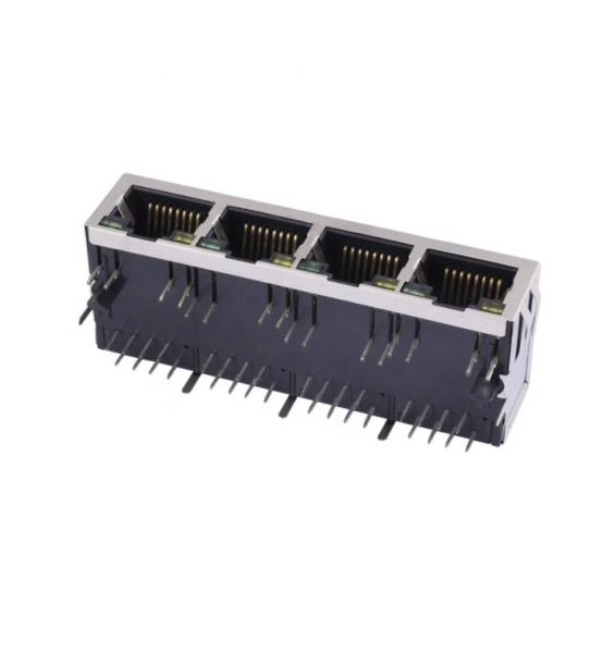 100M 1×4 Ports Integrated RJ45 Ethernet Connector Plug