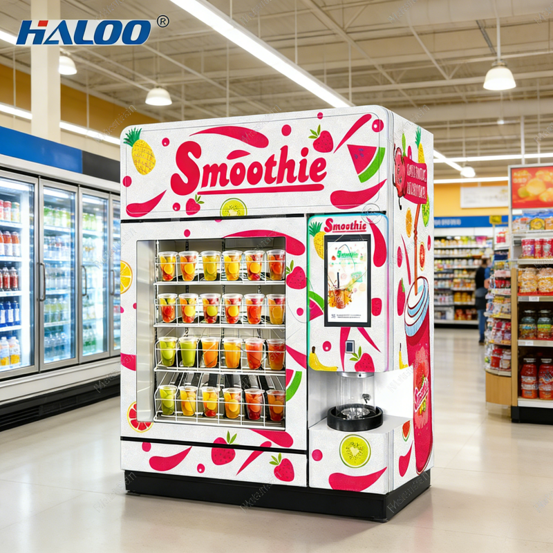 Halo 24-hour frozen fruit smoothie mixer fresh fruit smoothie vending machine thick metal plate material