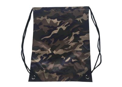 Camouflage Printed Cinch Backpack PU Leather Custom Cinch Sacks