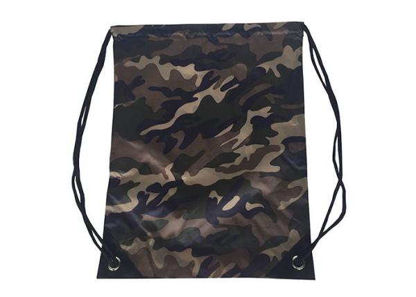 Camouflage Printed Cinch Backpack PU Leather Custom Cinch Sacks