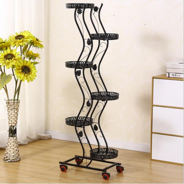 Anti Corrosion H81cm 6 Tier Metal Plant Stand For Decoration