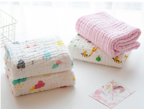 Pink Dyeing Natural Gauze Fabric Multilayer 40S 210GSM Spring Kids Blanket