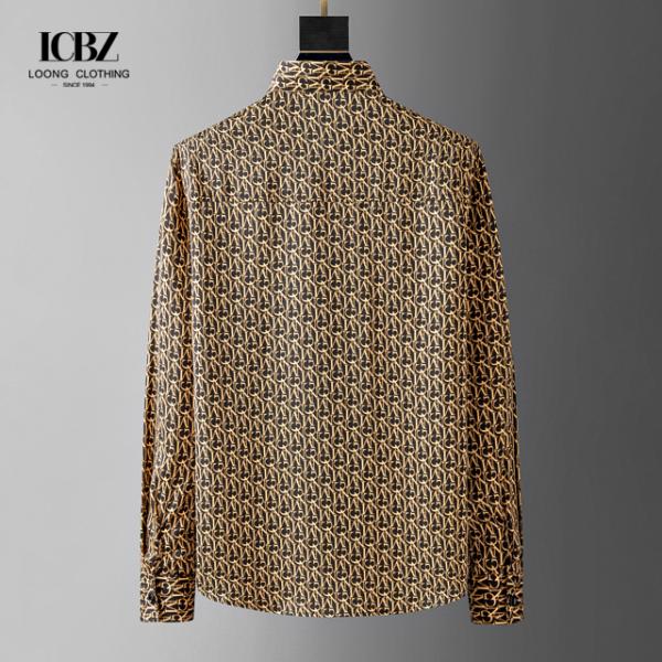 Осенняя неформальная мода длинные рукава на заказ Большая рубашка логотип печать для мужчин дизайнер