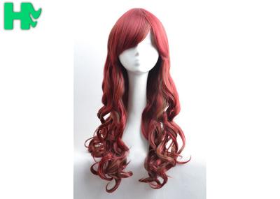 White Women 26'' Long Wavy Synthetic Hair Wigs Body Wave Side Part With Bangs