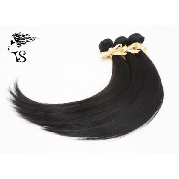 8A Grade Weft Hair Extensions , Natural Virgin Peruvian Straight Hair Extensions