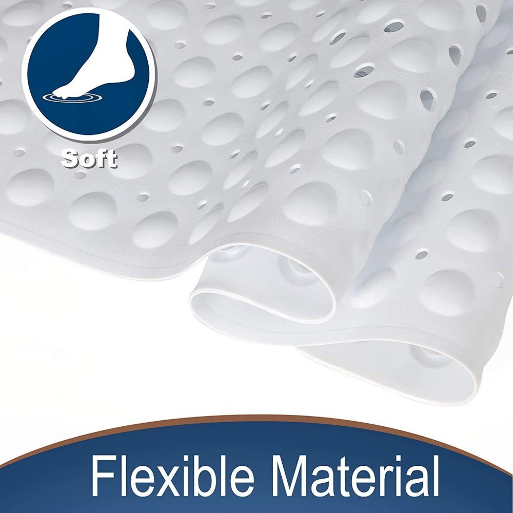 Non Slip Washable Bath Mat  Bath Tub Shower Mats With Drain Holes For Safety