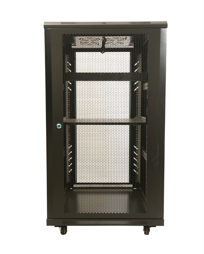 Indoor Network Cabinet with 19 Inch Toughened Glass Door and SPCC Cold Rolled Steel