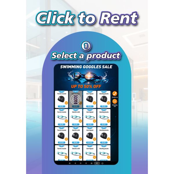 Smart Swimming Gear Locker Vending Machine for Pools & Aquatic Centers — Self-Service Rental & Retail for Goggles, Swim Caps