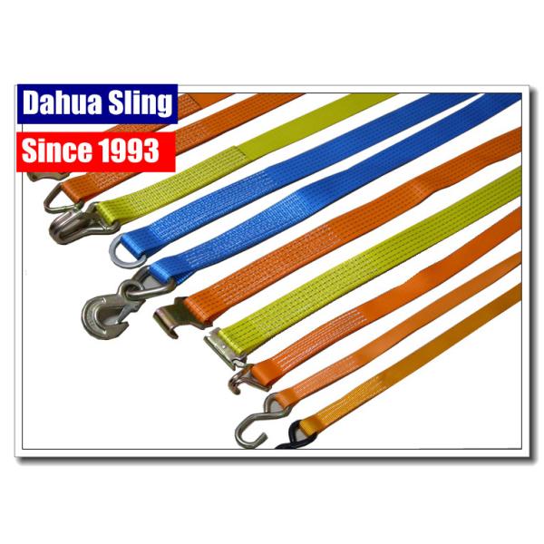 Iron Handle Ratchet Tie Down Straps , 1500kgs Cargo Ratchet Straps With S hook