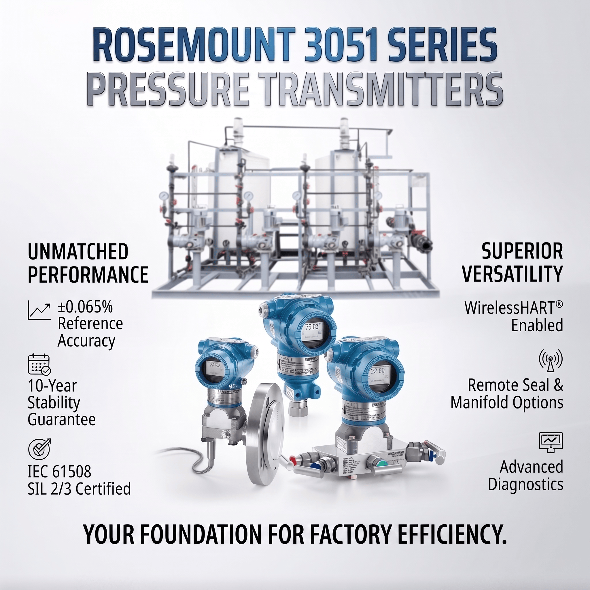 New Rose-mount. 3051 Smart HART Differential Pressure Gauge Intelligent Pressure Transmitter