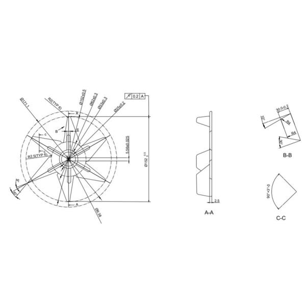 150mm Diameter Fireplace Fan 6 Blades Stainless Steel For Oven Stove