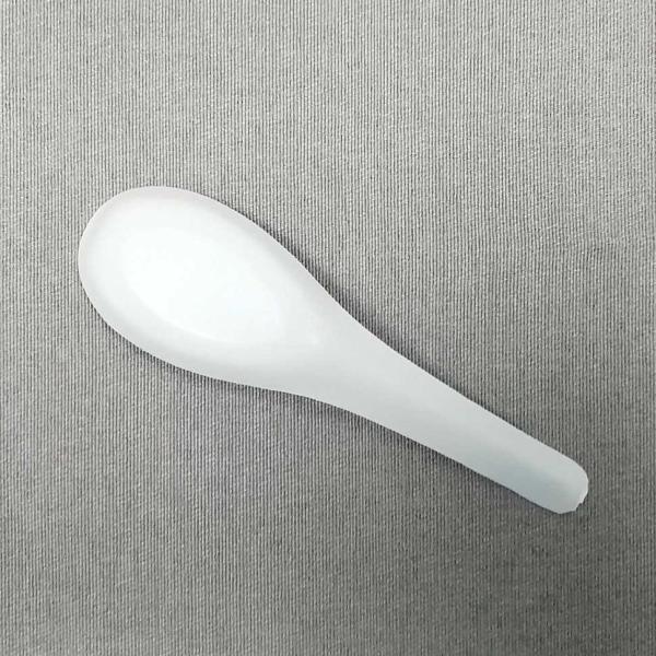 4.5 Inch Compostable Chinese Spoon,Customized Durable Disposable Utensils, Food Grade Plastic Cutlery Biodegradable