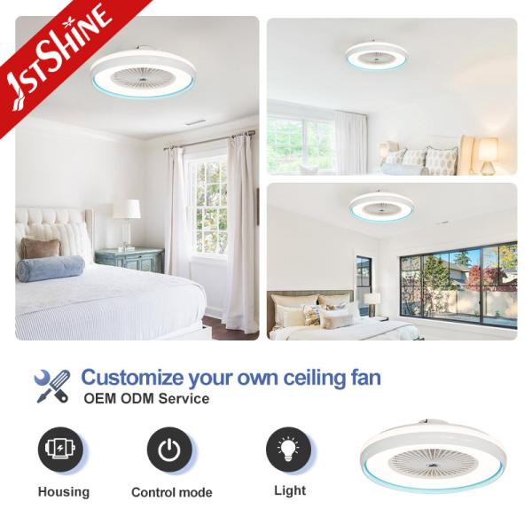 OEM 6500K Bedroom Ceiling Fan Light 24 Inch DC Motor 6 Speed