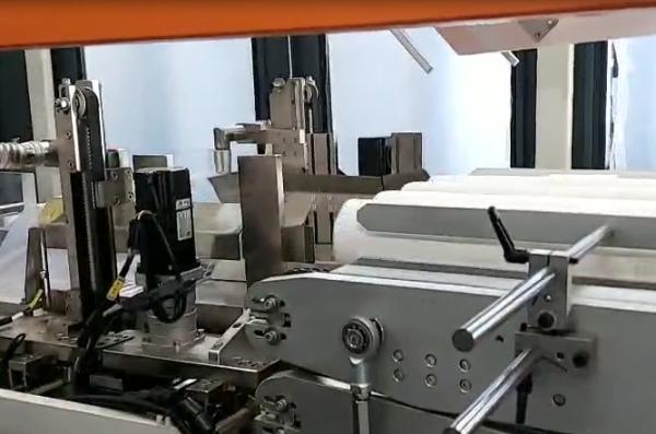 Automatic bath tissue paper roll bundle packing machine