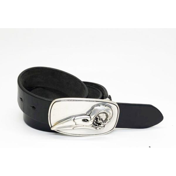 Woodpecker Pattern Buckle Mens Thick Casual Leather Belt 140cm Length