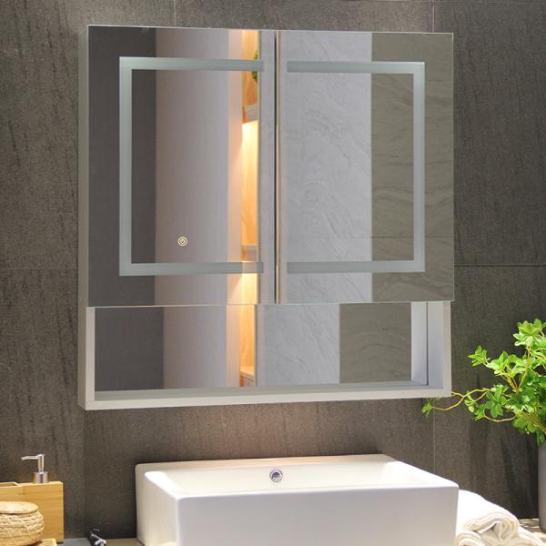Moderno estilo de design Smart LED luzes gabinete de banheiro com espelho anti-neve e lavatório