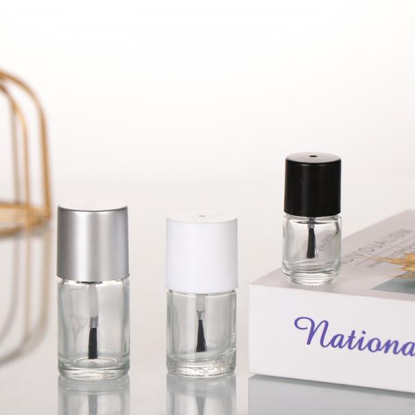 8ml 10ml 15ml Customized Accepted Clear UV Gel Nail Polish Bottle Empty Glass Bottle for Gel Polish With Silver Cap and Brush