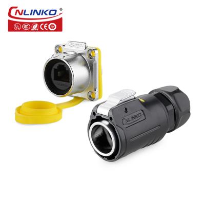 Cnlinko LP24 RJ45 Waterproof Connector Internet LED Display 8P8C Connector Network CAT6 IP68 RJ45 Adapter Plug and Socket