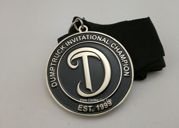 Iron Stamped Enamel Brass Awards Ribbon Medals 3.5 mm Thickness
