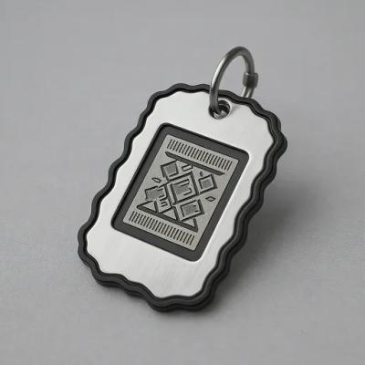 Personalized Unique Textured Stainless Steel Men's Pendant