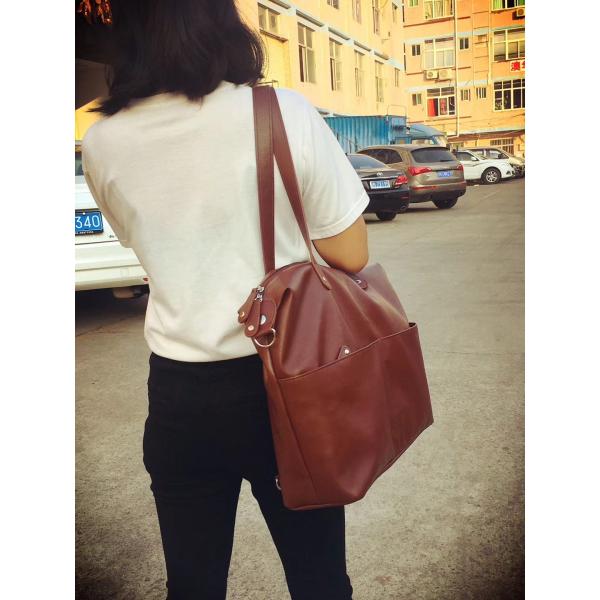 Neutral PU Leather Baby Changing Bag , Messenger Diaper Bag 18