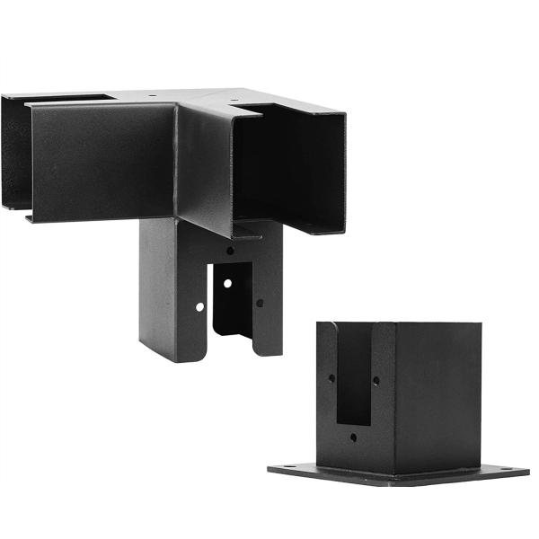 2.2kg Черная сталь 3-угольный правый угол скобки для Gazebo Дом на дереве Дом из бревна