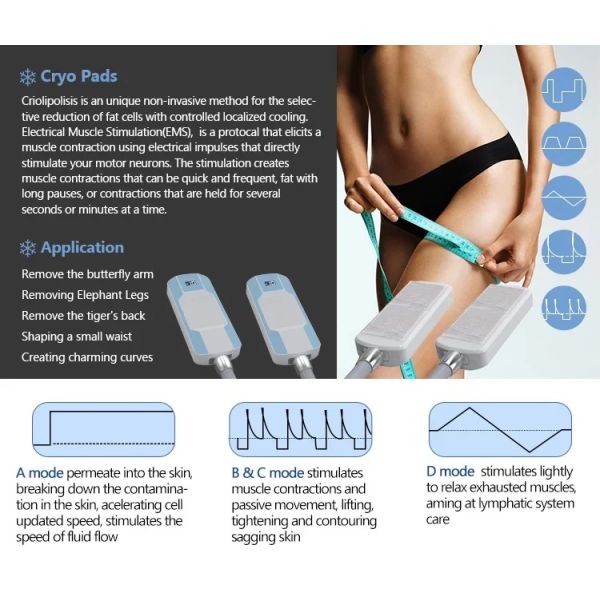 Portable 2 in 1 Fat Freezing EMS Cool Device with 4 Handles for Cellulite Reduction and Minus 10 Degree for Beauty Salon Use