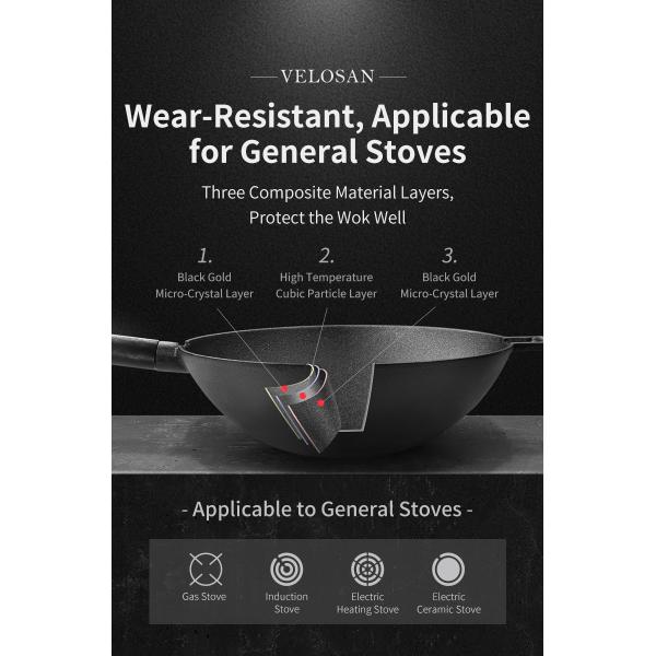 1.7kg ILAG Non Stick Kitchen Frying Pans Aluminum With Anti Slip Handle