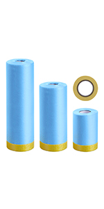 Automotive Roll Masking Film set, Painting Tray kit, Pre-Taped, Sheeting Covering, Car Furniture Protection Cover