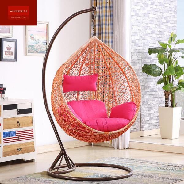 Outdoor Balcony Furniture All-Weather Rattan Swing Hanging Chair in Modern Style