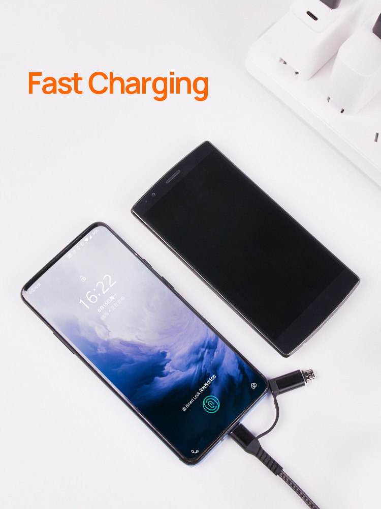 10000 Times Nylon Braided USB Cable OD 3.5mm USB Sync Cable