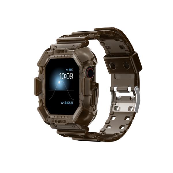 Correia de relógio integrada geada transparente para IWatch 7/6/5