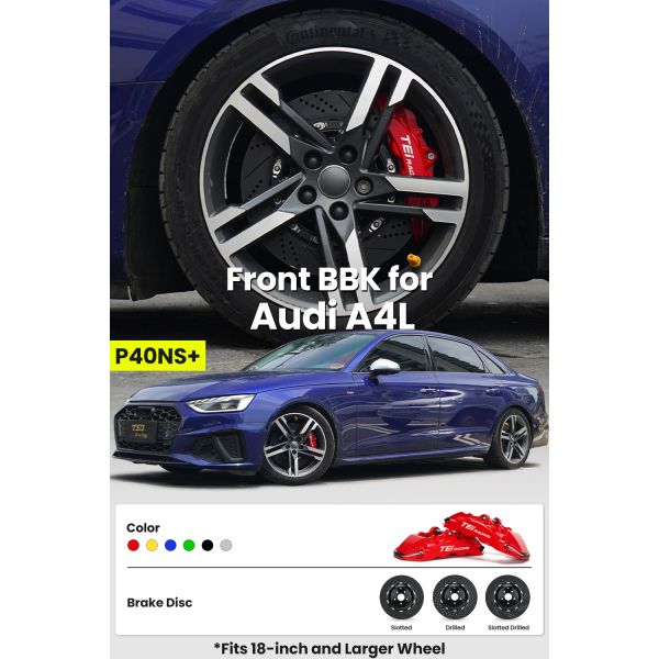 TEI P40NS+ Front Big Brake Kit 4 Piston Caliper With 355x28mm Rotor BBK Auto Brake System For Audi A4 A6 18 Inch Car Rim