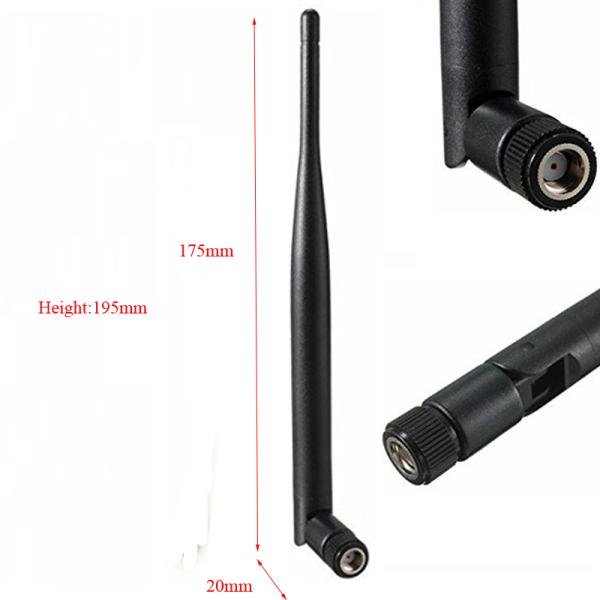 SMA RPSMA connector 5dBi 2.4ghz TPE Black Diople Rubber Wifi Antenna