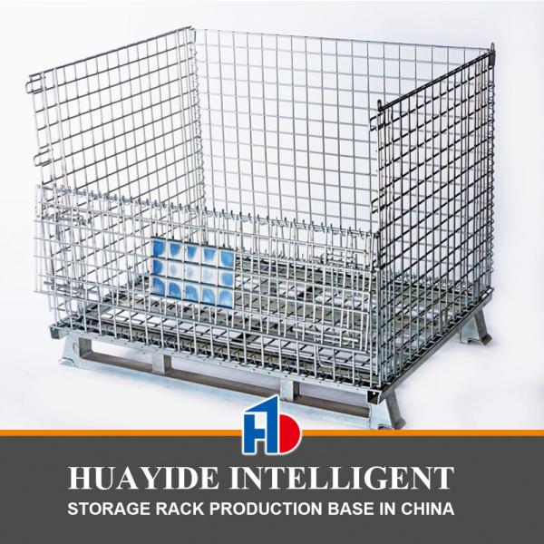 Container de malha de arame galvanizado Caixa de armazenamento dobrável Container de arame