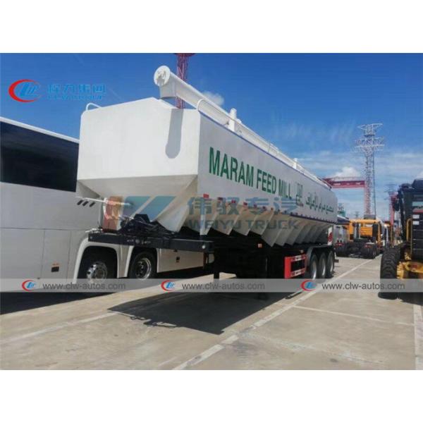 Tri Axle 25T 30T Hydraulic Livestock Feed Bulk Transport Semi Trailer