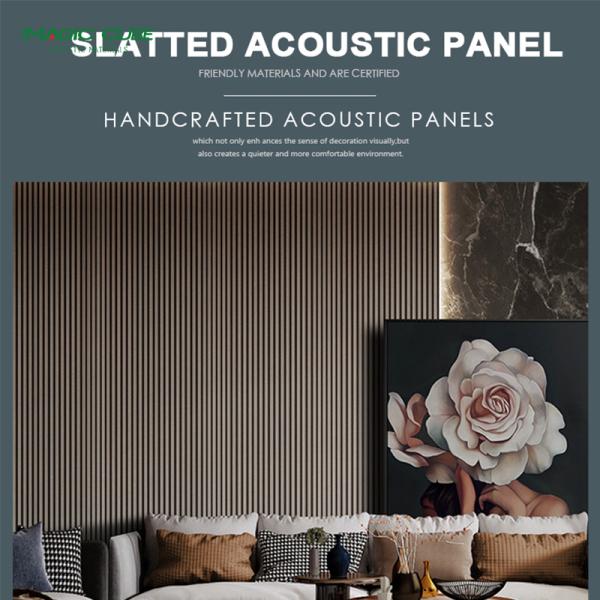 3D Model Design Wood Slat Wall Panels Black Customized For Noise Reduction