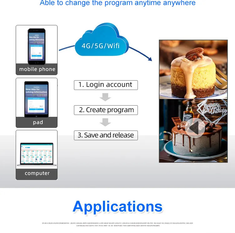 65-дюймовый цифровой дисплей с Android 7.1 на стенке AC100-240V