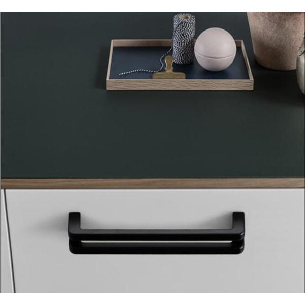 Matter Black Kitchen Cabinet Handles American Hollow Design Zinc Drawer pulls 160mm Chrome Drawer Pulls