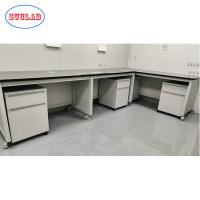 Mesa de laboratorio móvil con gabinete de almacenamiento móvil