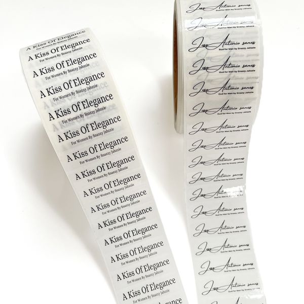 Customized Self Adhesive Waterproof Transparent Stickers Printing PVC Perfume Bottle Packaging Label Roll Custom Manufacturer