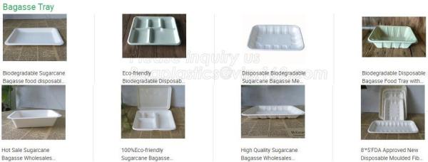 Eco Biodegradable Disposable Sugarcane Bagasse Food Container,Customize biodegradable corn starch plastic food storage c