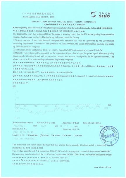 Положение датчика Линейная стеклянная шкала 16*16 Поперечный сечение 5 микронов Линейный кодер